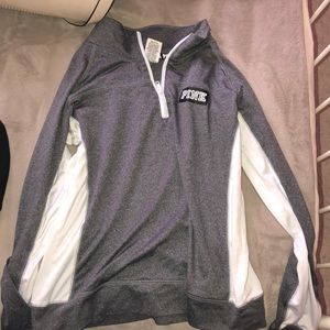 Pink Grey Half Zip